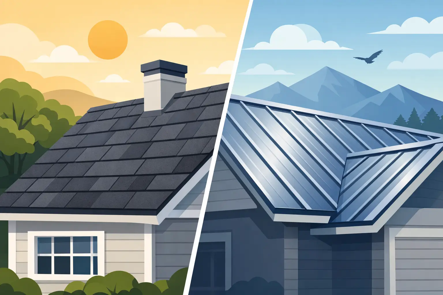 Asphalt Shingles vs Metal Roofing