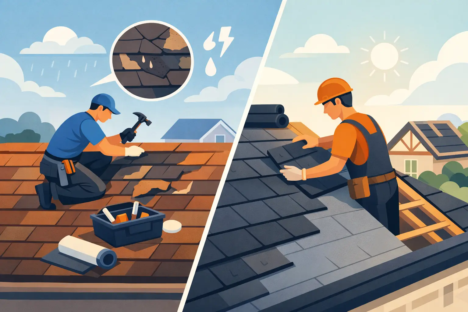 Roof Repair vs Replacement: Which Makes Sense?