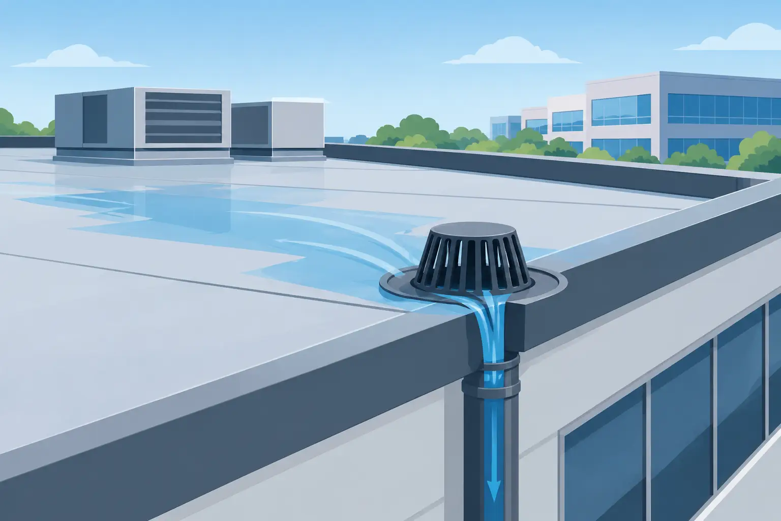 Commercial Flat Roof Drainage That Protects Property